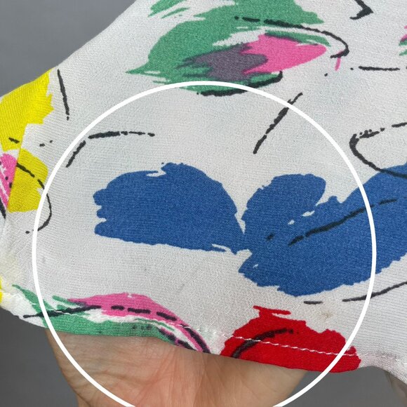 RIXO‎ Target Collab Dress Floral Mock Neck Cascade Ruffle White Colorful Size 8 - Picture 9 of 16